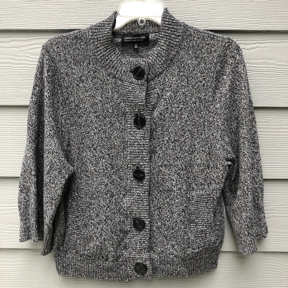 Jones New York Petite Small Gray Cardigan